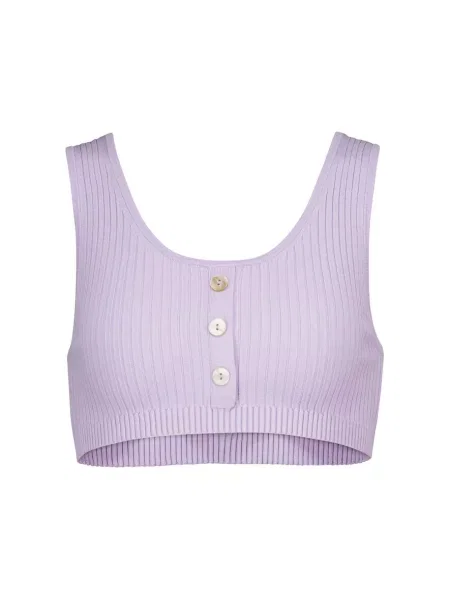 Sutien Live The Process tricotate cu guler henley violet