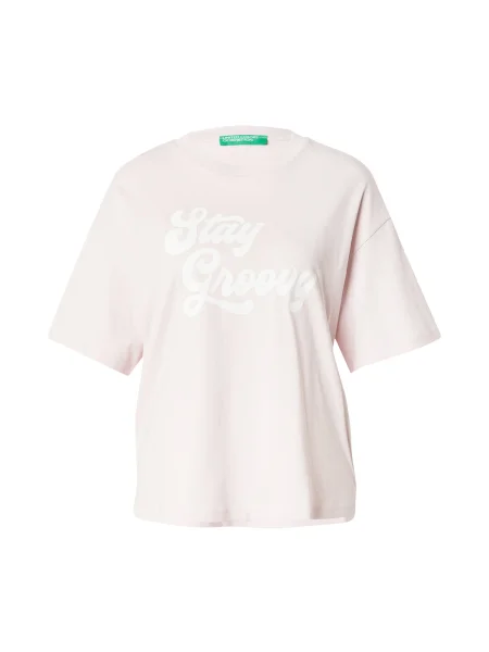 UNITED COLORS OF BENETTON Tricou roz pastel alb