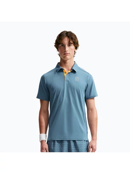 Tricou polo de tenis pentru bărbați Nike Court Dri-Fit Advantage smokey blue/white alb