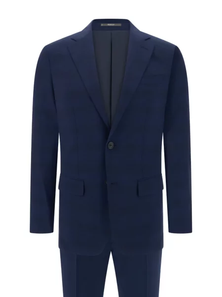 Costum Boggi Milano de lână în carouri albastru