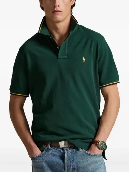 Ριγέ polo Polo Ralph Lauren με κουκούλα με αυτόγραφο λευκό
