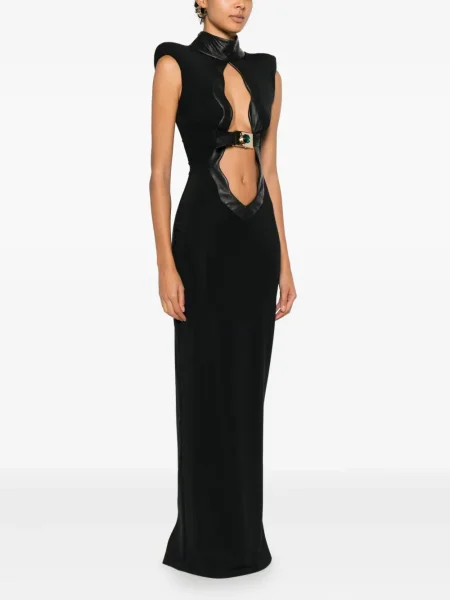 Rochie Mitiliane Couture din piele cu strasuri de costum negru