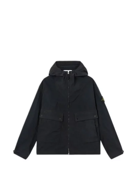 Geacă Stone Island cu glugă cu strasuri negru