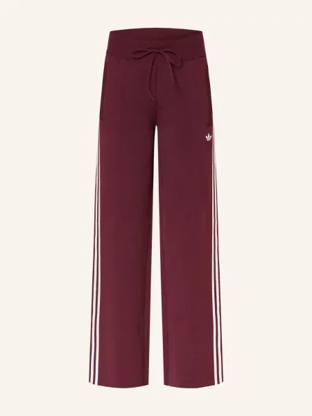 Adidas Originals Teplákové Kalhoty tmavě červená bílá