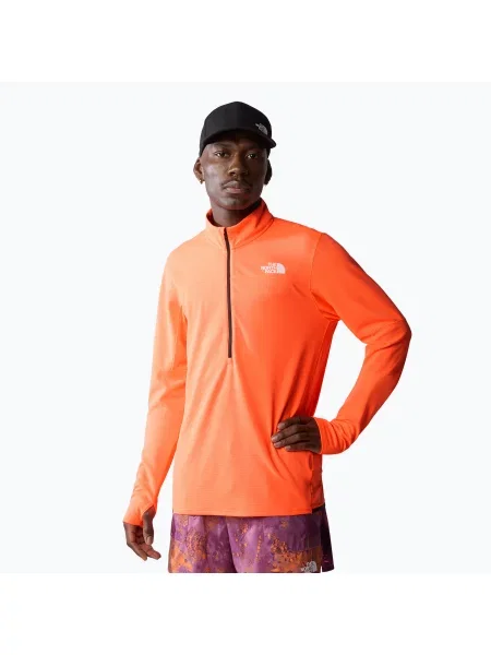 Bluza do biegania The North Face Sunriser Zip vivid flame pomarańczowa