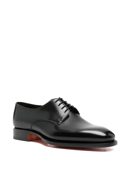 Pantofi derby Santoni cu șireturi din piele negru