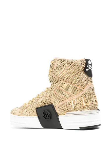 Sneakersy Philipp Plein z ćwiekami złote
