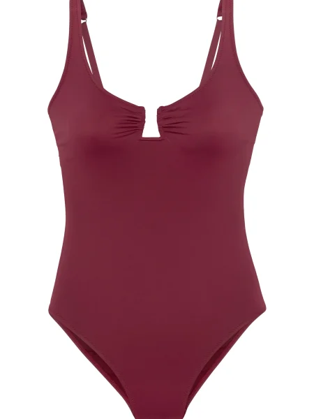 S.Oliver Costum de baie întreg bordeaux roșu