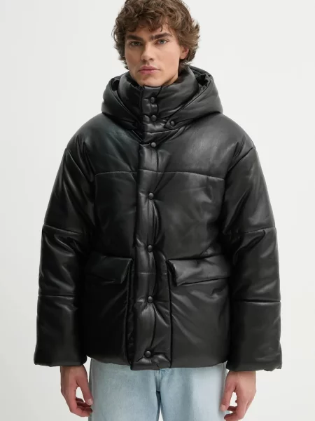 Nanushka geacă HIDE bărbați de iarnă oversized negru