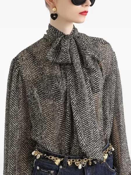 Bluză Dolce & Gabbana cu funde negru