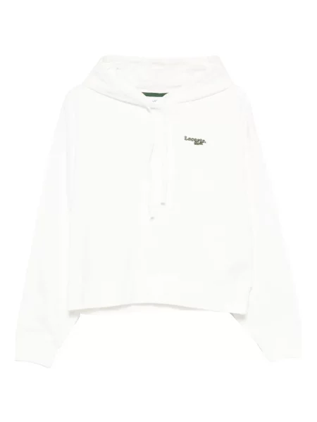 Pulover Lacoste cu glugă alb