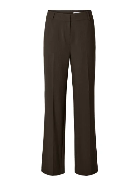 SELECTED Pantaloni cu dungă SLFRITA închis maro