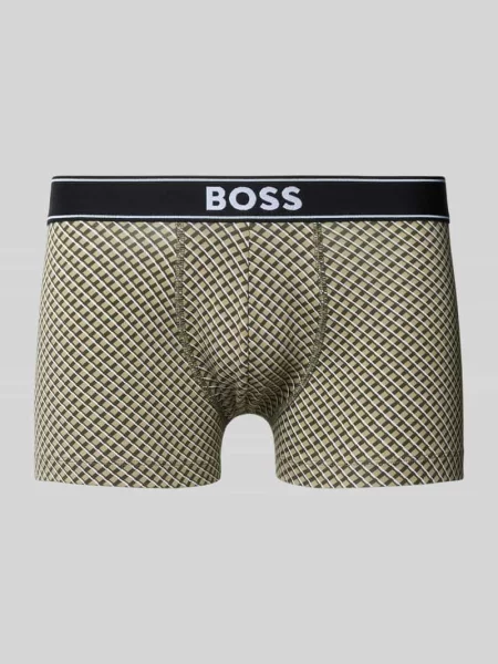 Bokserki z mieszanki bawełnianej Boss oliwkowe