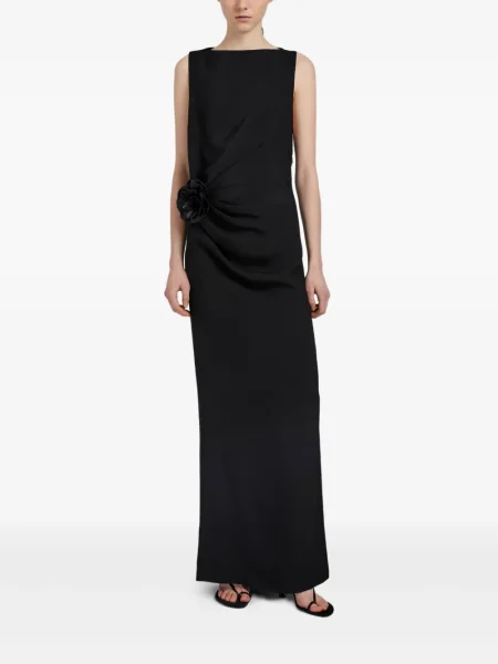 Gėlėtas drapiruotas kostiumas suknele Proenza Schouler juoda