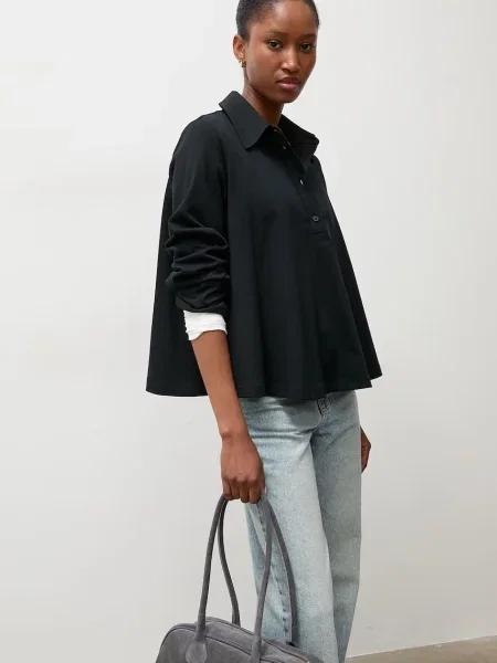 Tricou cu mânecă lungă Answear.lab negru
