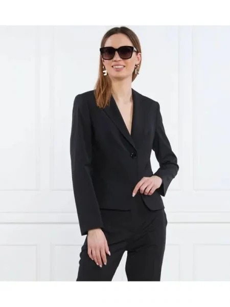 BOSS BLACK de lână sacou jarua negru