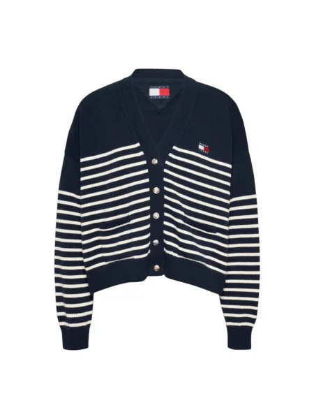 Tommy Hilfiger Swetry Kobieta M kardigan z nadrukiem na przodzie niebieski