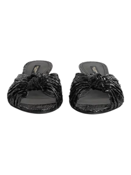Klapki Dolce And Gabbana skórzane czarne