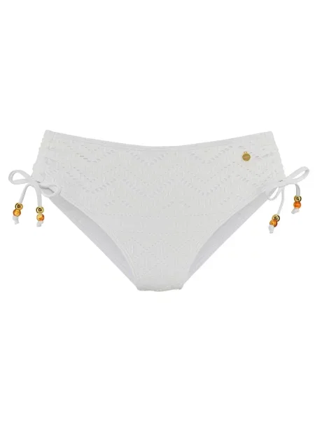 LASCANA Bikini hlačke zlata / temno oranžna bela