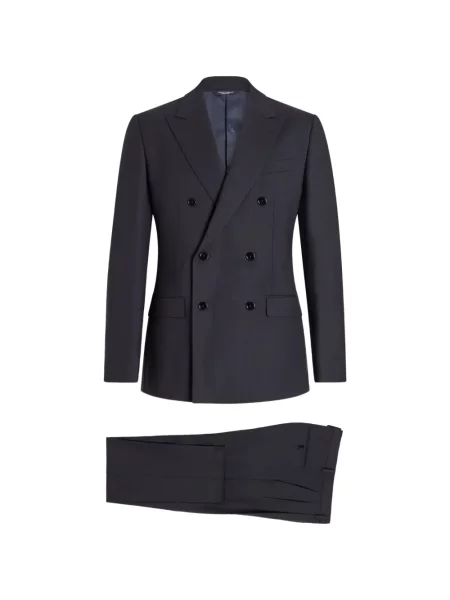 Costum Dolce & Gabbana de lână cu două rânduri de nasturi albastru