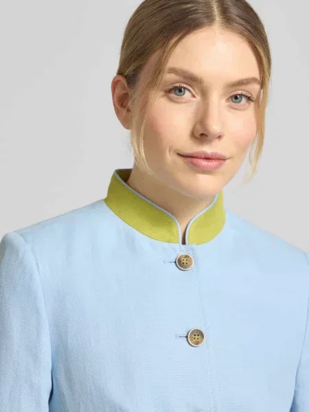 Marynarka o kroju slim fit z Mieszanka lnu i bawełny White Label błękitna