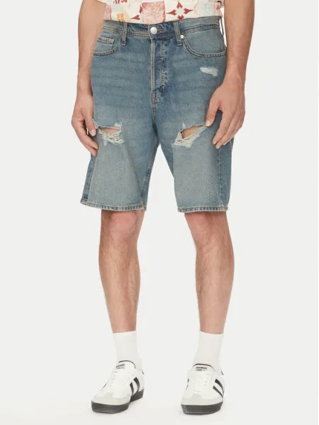 Jack&Jones Džínsové šortky Alex modrá
