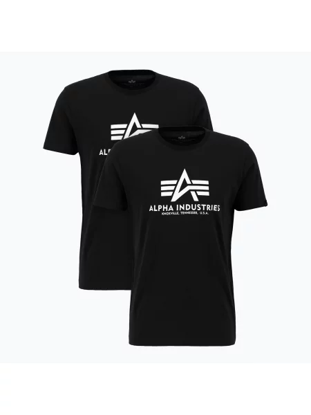 Férfi póló Alpha Industries Basic T 2 db black Basic T fekete