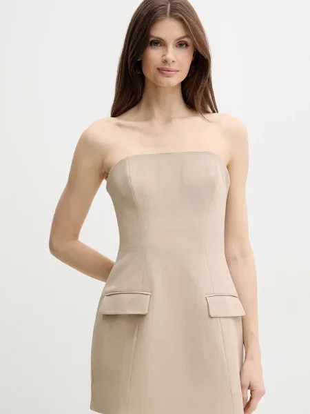 Bardot rochie MADELINE mini drept bej