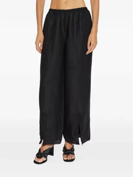 Pantaloni Posse din dantelă negru