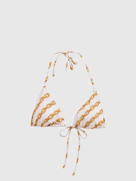 Ліф від купальника з принтом Treasure Versace бежевий