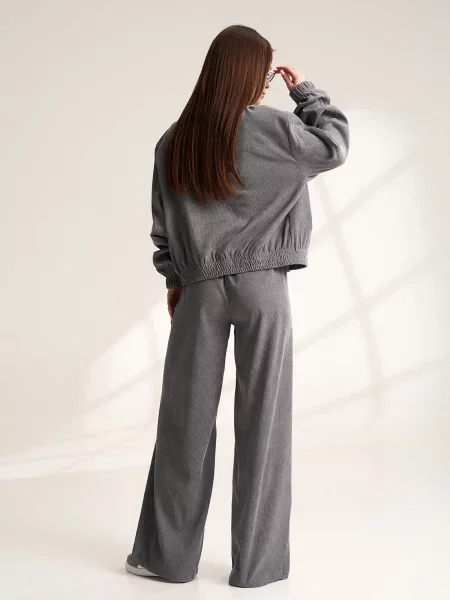 Повсякденні штани ISSA Plus вельвет сірий