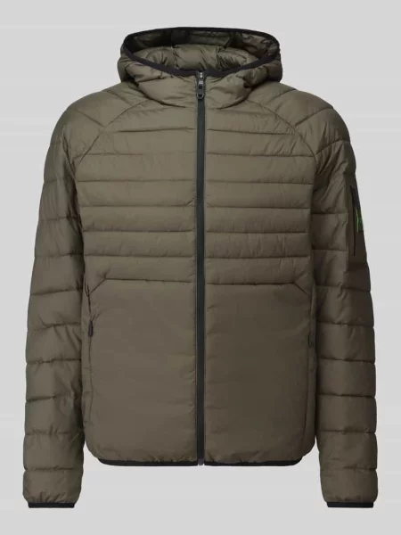 Kurtka pikowana o kroju regular fit z kapturem model OW_Urbanex' Boss Green