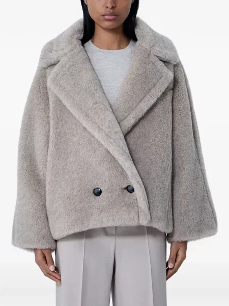 Futro Max Mara dwurzędowe z futerkiem