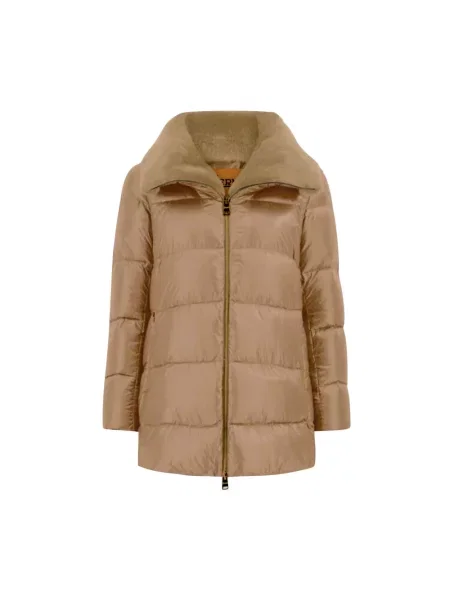 Kurtka puchowa Herno w kształcie litery A brązowa
