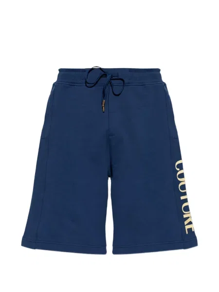 Stahovací šňůrka džínové šortky Versace Jeans Couture s autogramem modré