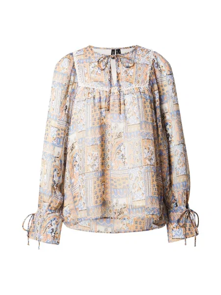 VERO MODA Bluză VMLISA LULU / albastru fumuriu / portocaliu bej