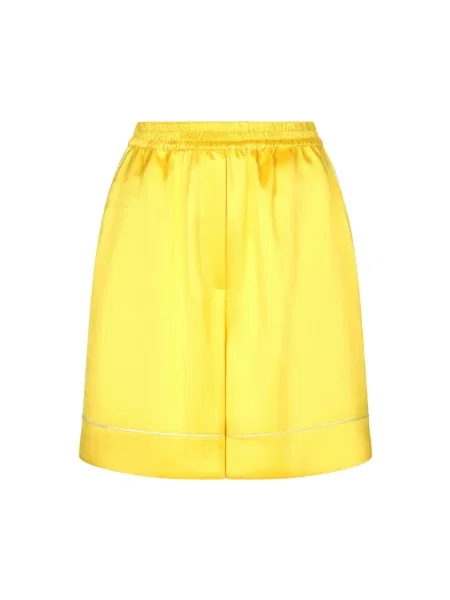 Jedwabne szorty Dolce And Gabbana żółte