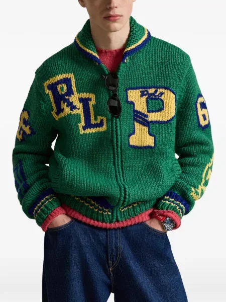 Șosete Polo Ralph Lauren cu broderie în carouri de flanelă verde