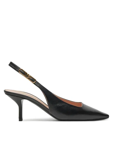 Кожени обувки с тънък Emporio Armani черно