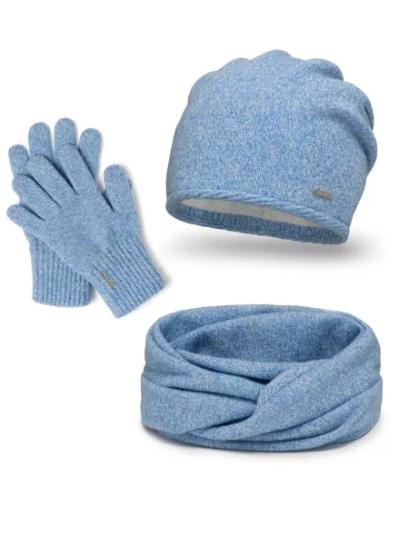 Vivisence Čepice Set melír modrý