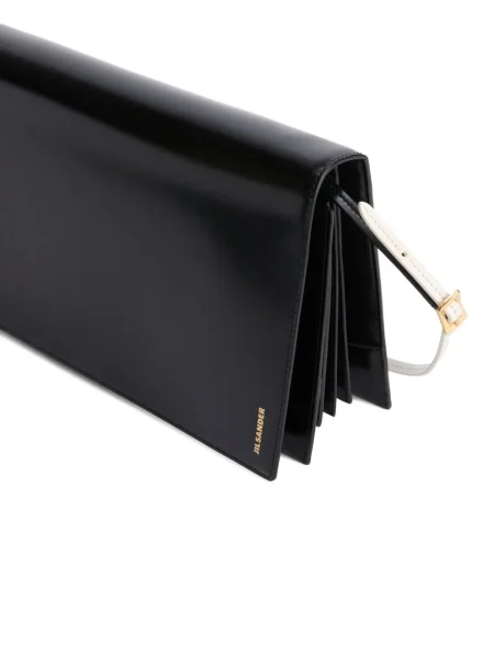 Geanta de piele Jil Sander din piele negru