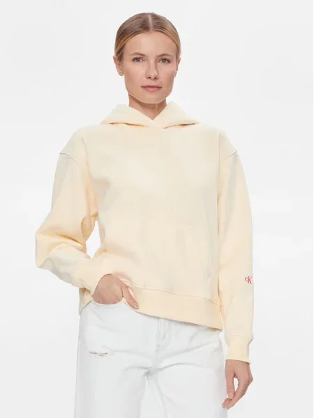 Bluza z kapturem Calvin Klein żółta