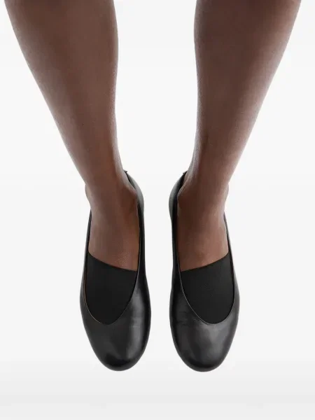 Kožne balerinke Jil Sander crna
