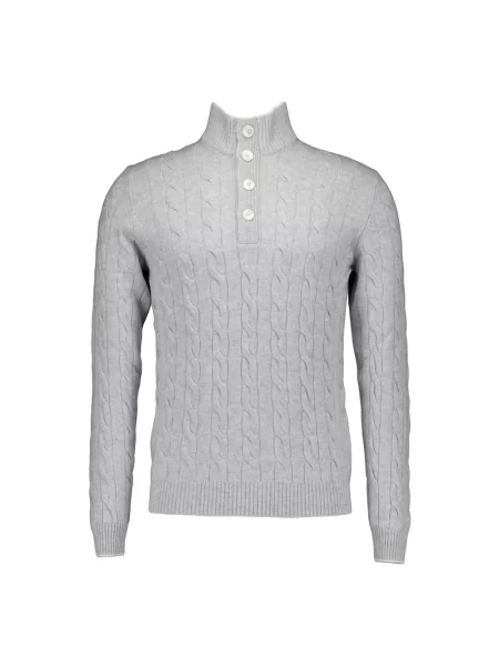 Sweter z golfem Gran Sasso wełniany do golfa szary