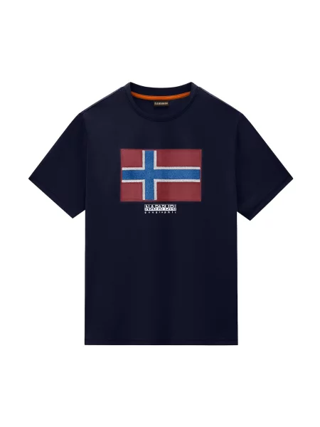 NAPAPIJRI Tricou FLAG TIKI albastru / albastru închis / carmin roșu