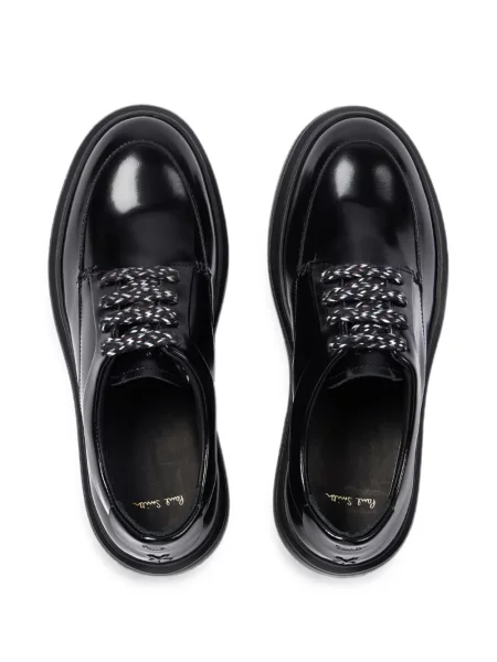 Ниски обувки Paul Smith с връзки на платформе с дантела черно