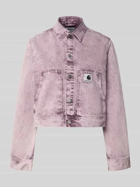 Kurtka jeansowa w kroju regular fit z naszywką z logo model Arca' Carhartt Work In Progress różowa