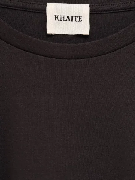 Tricou Khaite cu decolteu rotund maro
