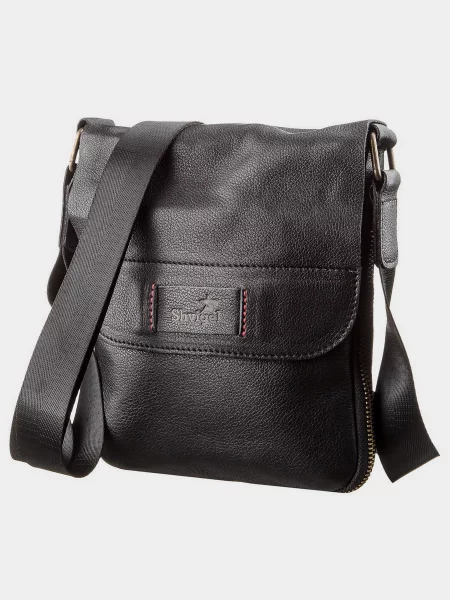 Кожаная сумка через плечо Shvigel черная