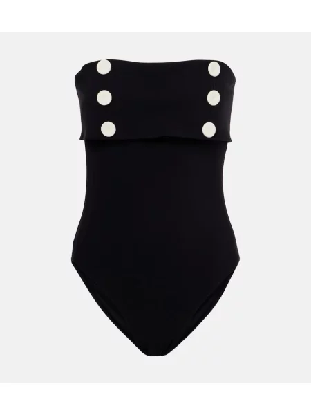 Strój kąpielowy Karla Colletto bez ramiączek czarny